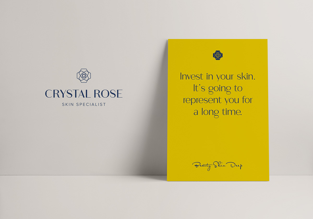 brand identity beauty skin care Logo Design yellow aesthetics rose editorial design  brand skin specialist