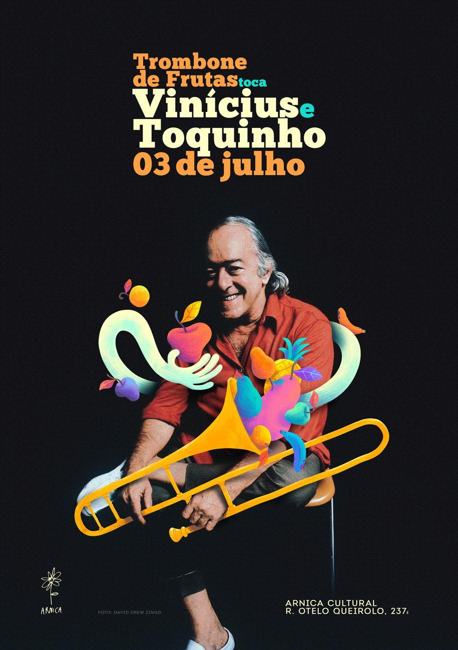 ILLUSTRATION  gig poster poster Trombone de Frutas vinicius de moraes MPB collage art