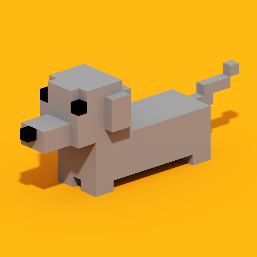 dachshund dog cachorro voxel 3D nft artist nftart Magicavoxel