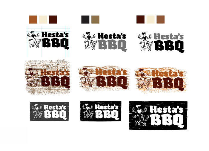 Hesta's BBQ logo combination mark