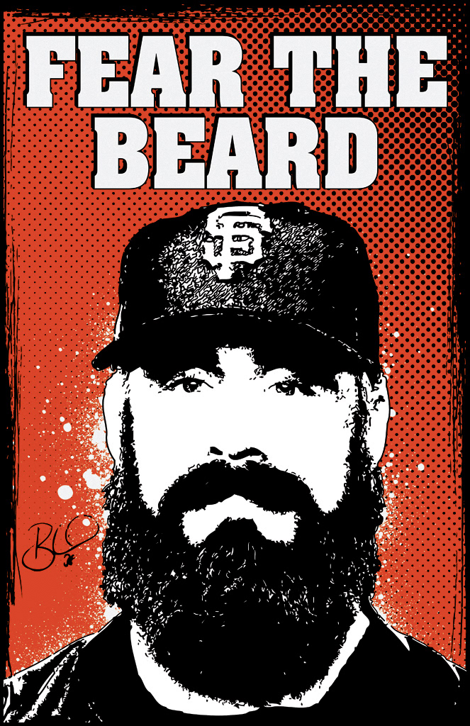 Brain Wilson Fear the Beard Athlete Poster Series