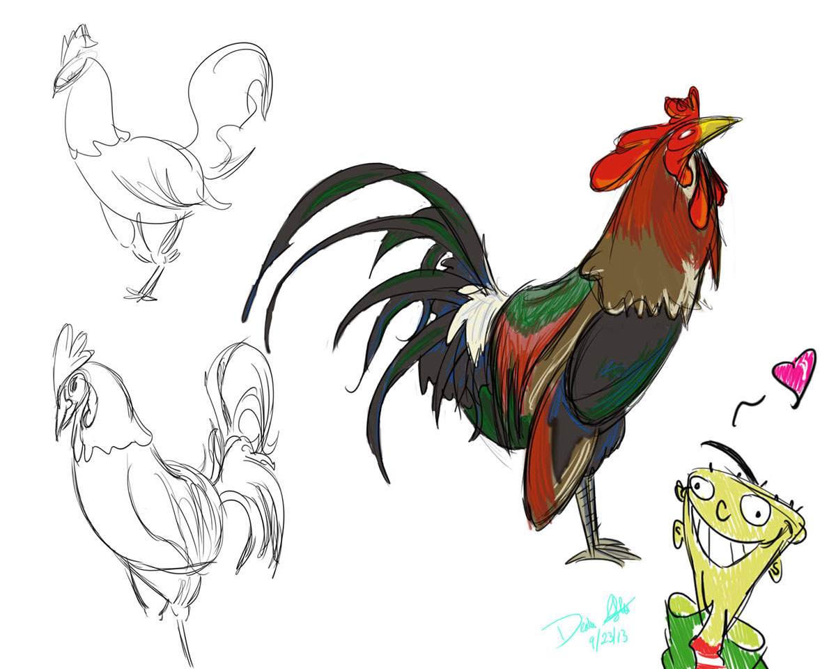 chicken Rooster Roosters chickens coloring sketches sketch cartoon