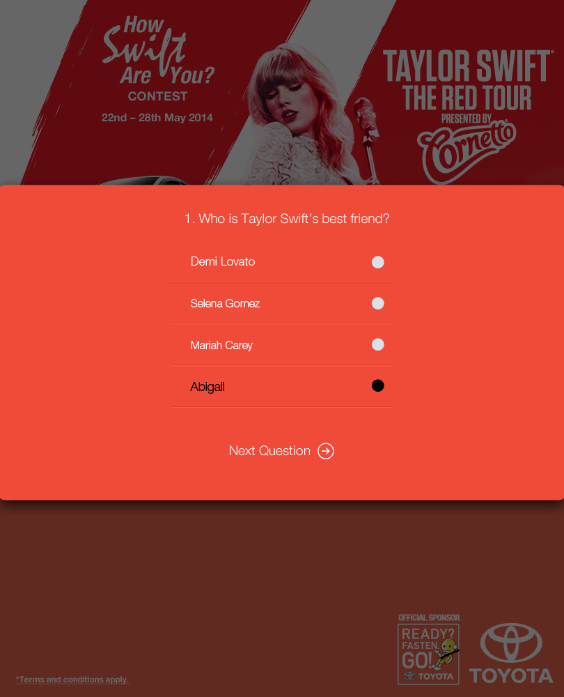 taylor swift the red tour toyota Vios