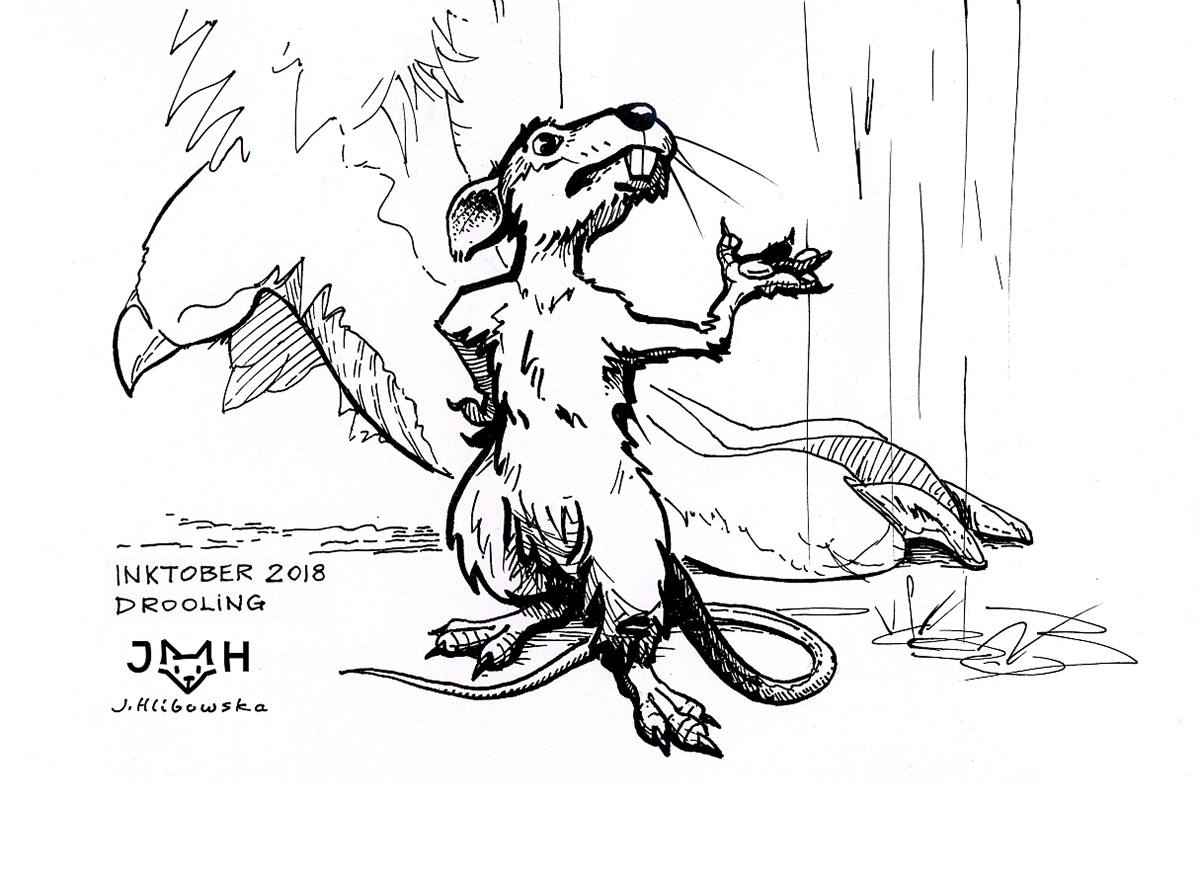 Justyna Hlibowska forest bear ink meerkat ILLUSTRATION  funny stories brush pen inktober mangaka