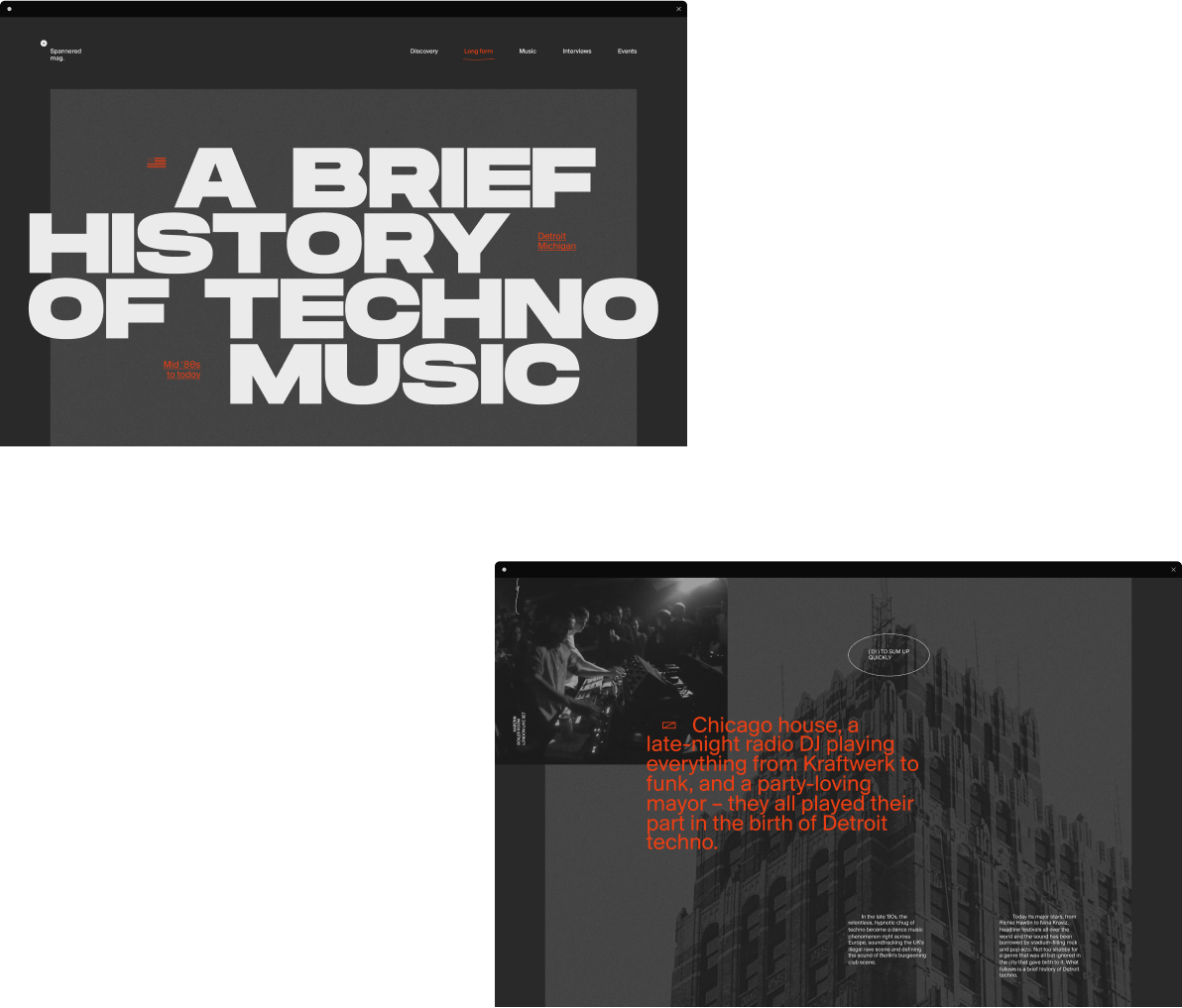art direction  editorial Layout moodboard typography   Web Webdesign Website music techno