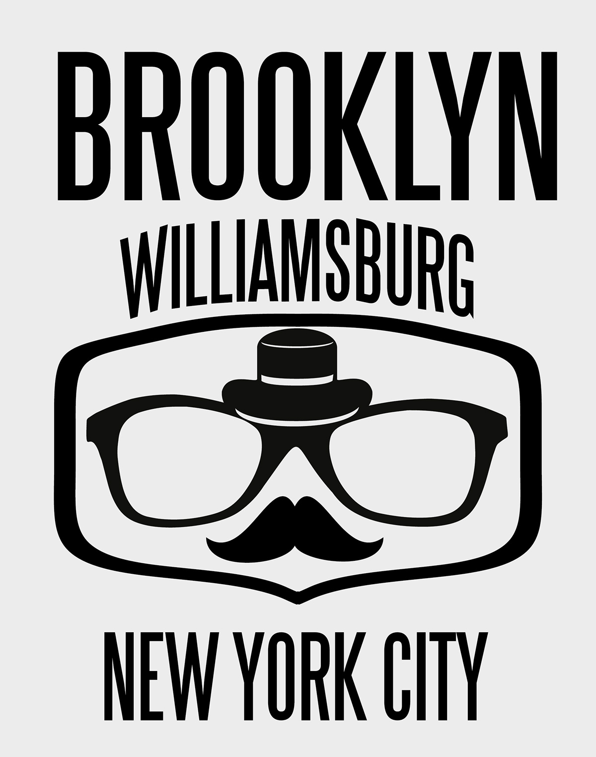 vector graphic Brooklyn New York nyc NY artwork Printing design t-shirt Hipster Icon logo american Retro