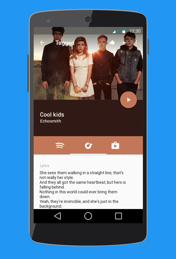 material Shazam android UI ux design concept google app