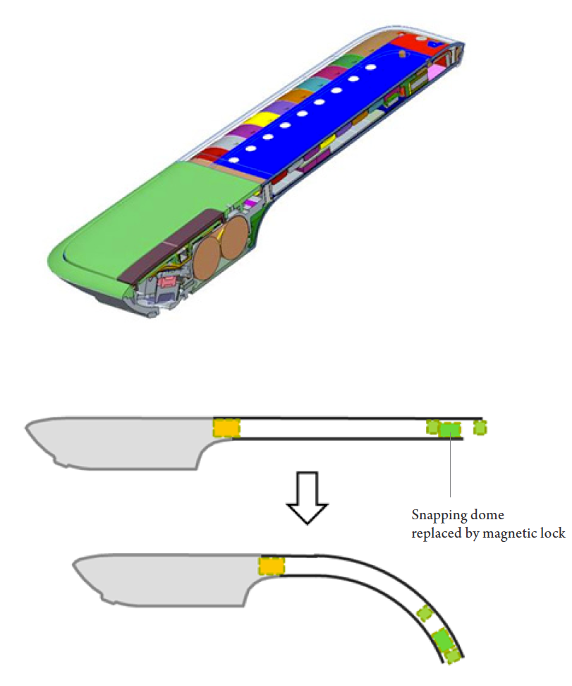 one & co mouse Arc touch bend snap mechanism mechanical prototype model idsa idea industrial donn koh problem solving