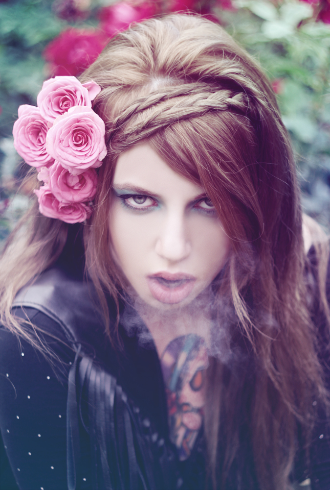 tattoos girl lace Flowers rose hair