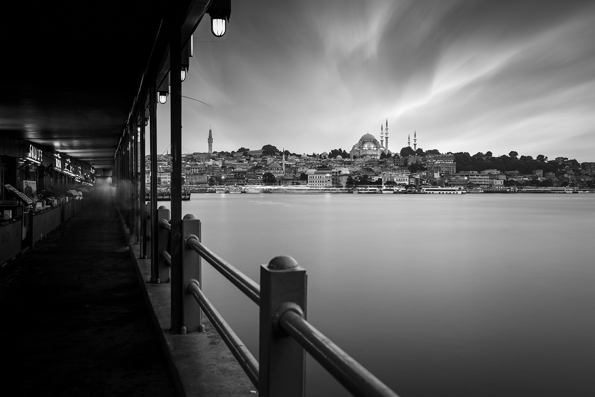 long exposure fine art waterscapes black and white Photography  mood istanbul architecture