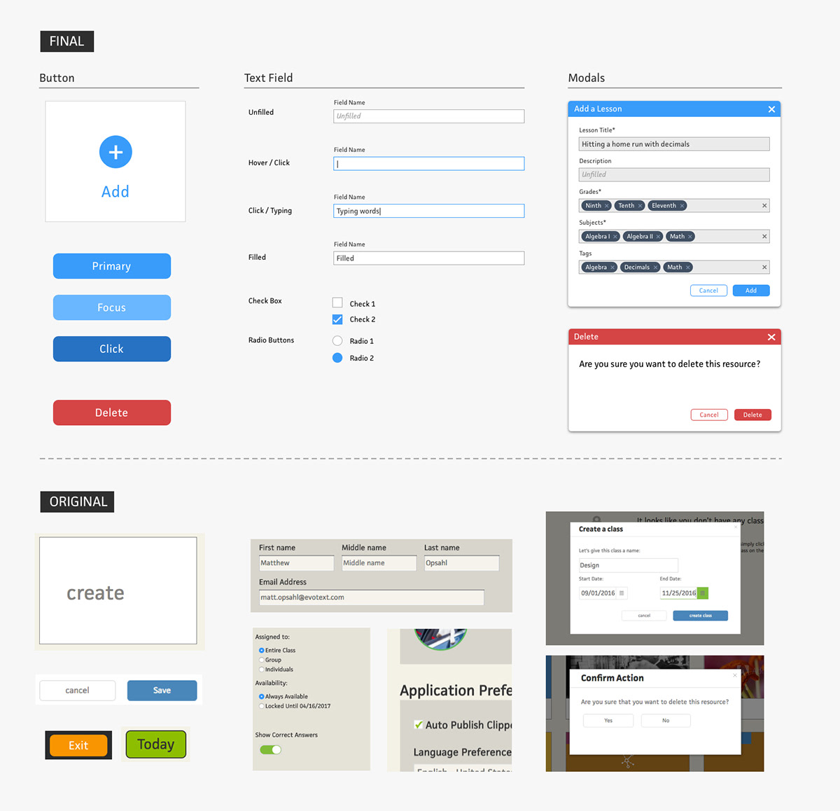 Adobe Portfolio Style Guide pattern library design UI sketch Component Library design system