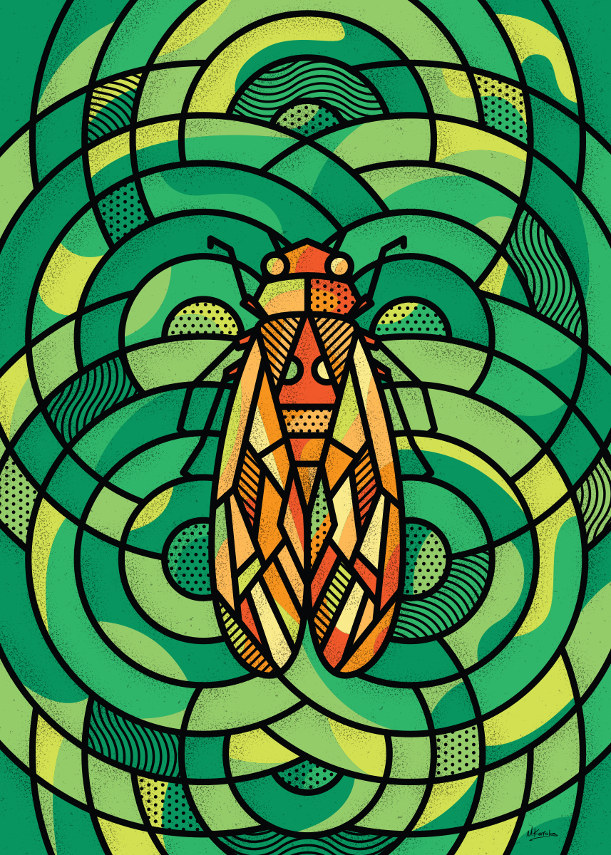 cicada colors Geometric Art KOI FISH mike karolos mountains Patterns Pop Art tiger
