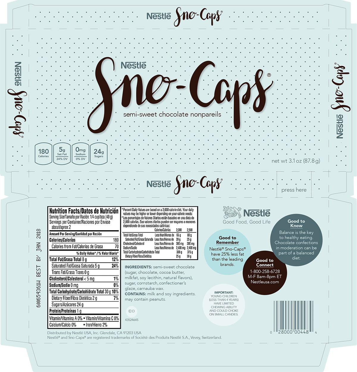 Candy Packaging Sno-Caps box
