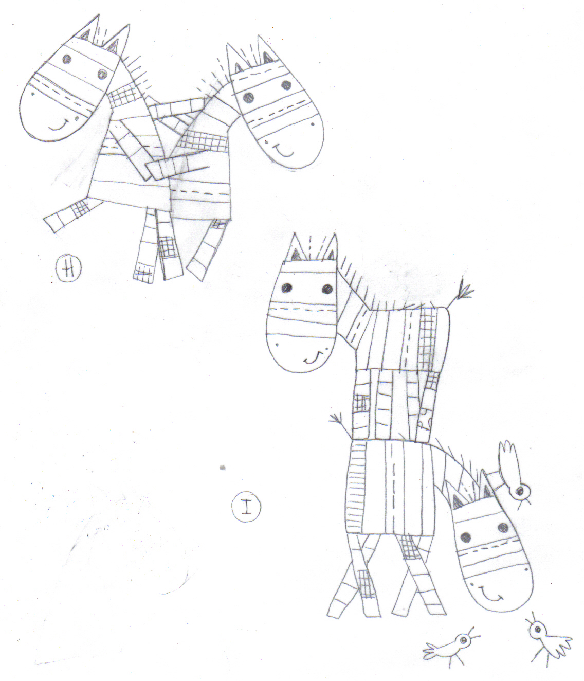 sketches animals kids