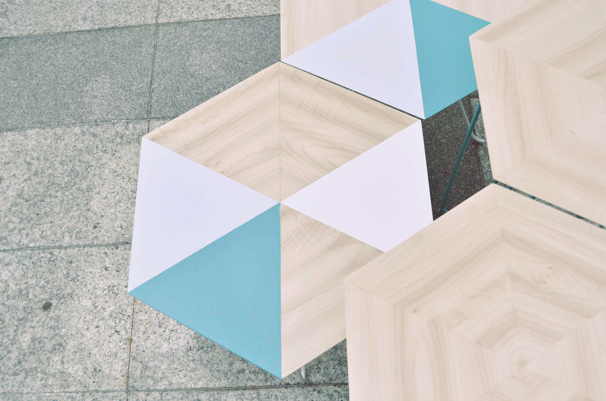 table wood furniture metal side table caffe table hexagon