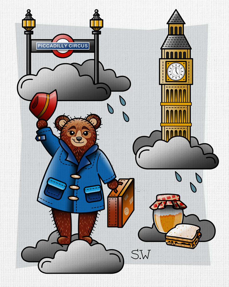 cartoon digital illustration Character design  Digital Art  fanart Drawing  Paddington bear