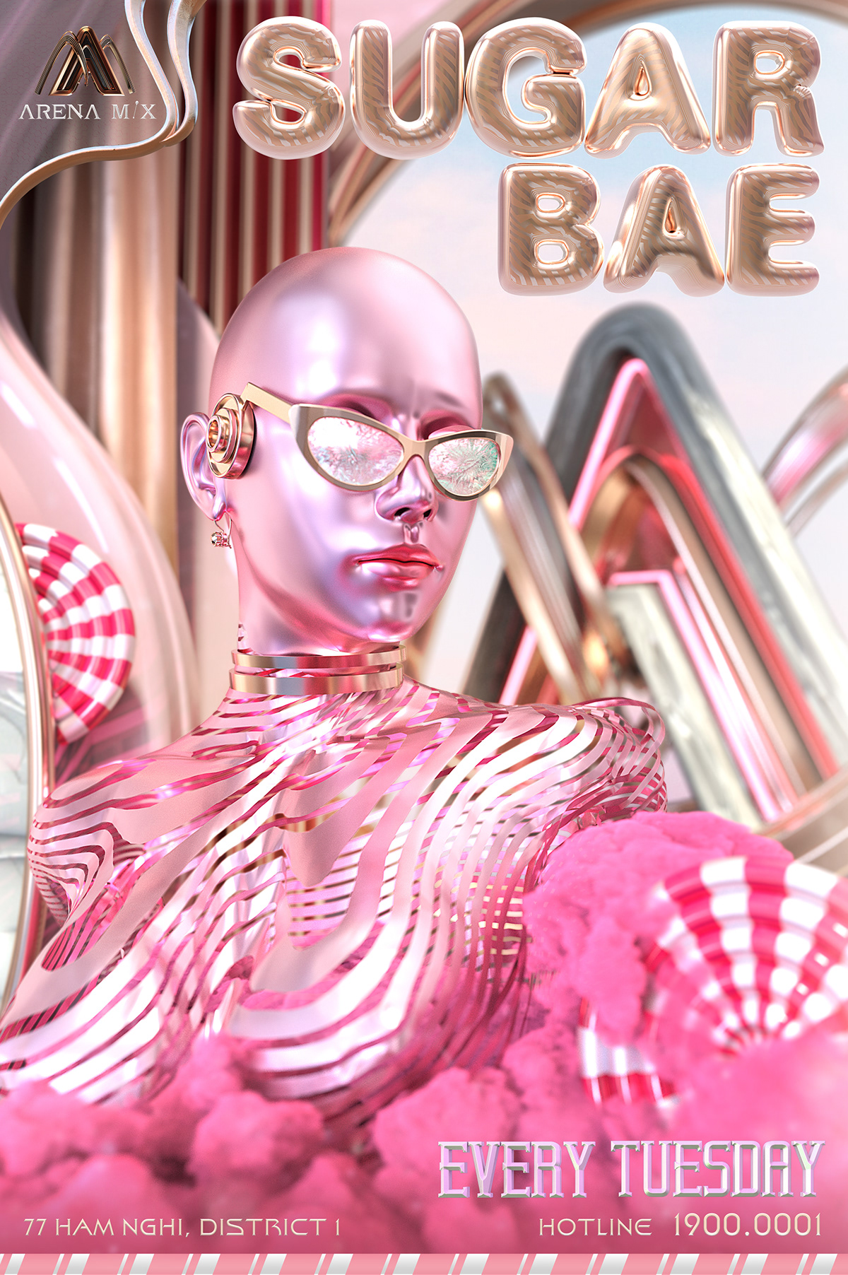 3D branding  MidAutumn Nightlife poster dj artist nightclub valentine Valentine's Day