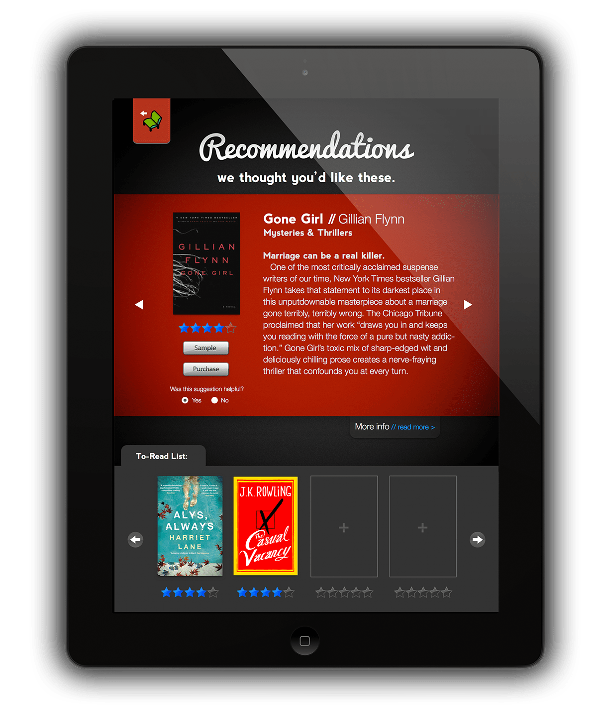 iPad  Books design  interface  mobile app user ios