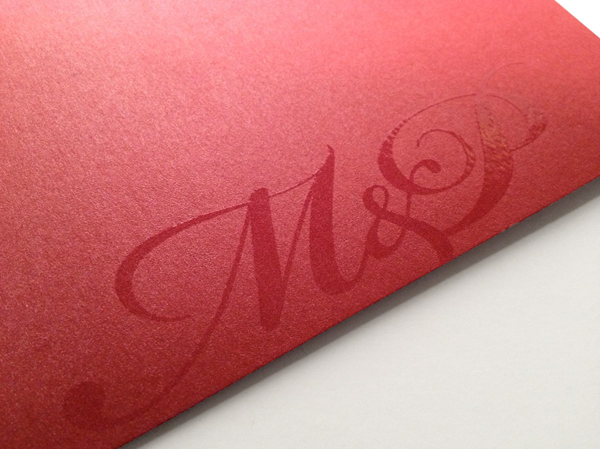 wedding folder Invitation invite Stationery Label wine maneka prashant engagement conertina fold Custom red Script