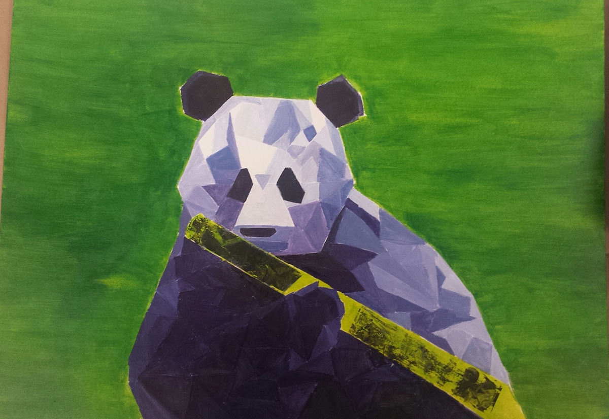 2D 2dimenstional Panda  purple texture facets facet 2DDesign   2DDesign  