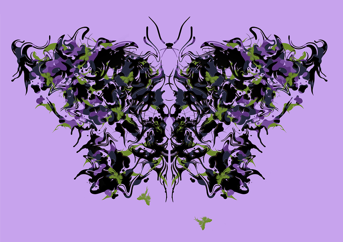 horrorrocks ILLUSTRATION  butterfly process symmetry colour
