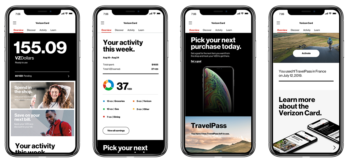 app digital product design  rewards rewards center verizon visual design