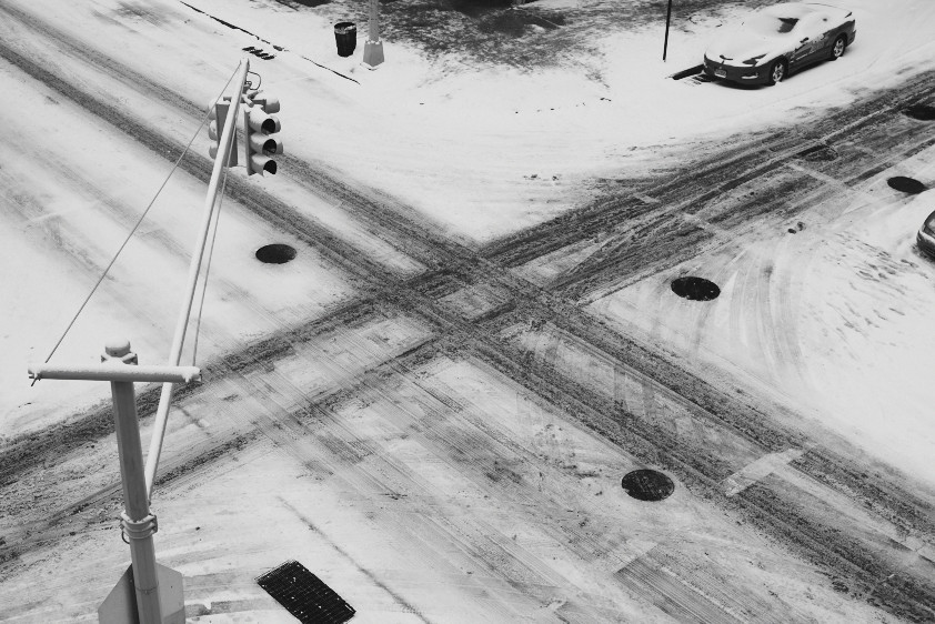 urban landscape  new york city black and white gustavo lopez mañas night light winter snow