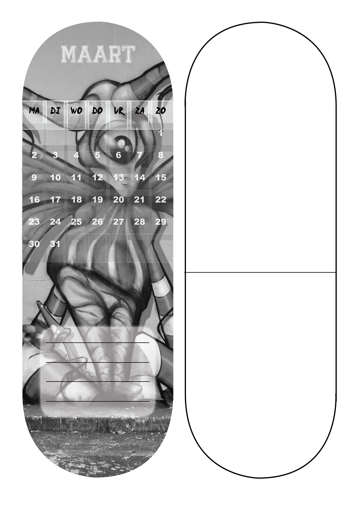 InDesign skateboard calendar kalender Callendar