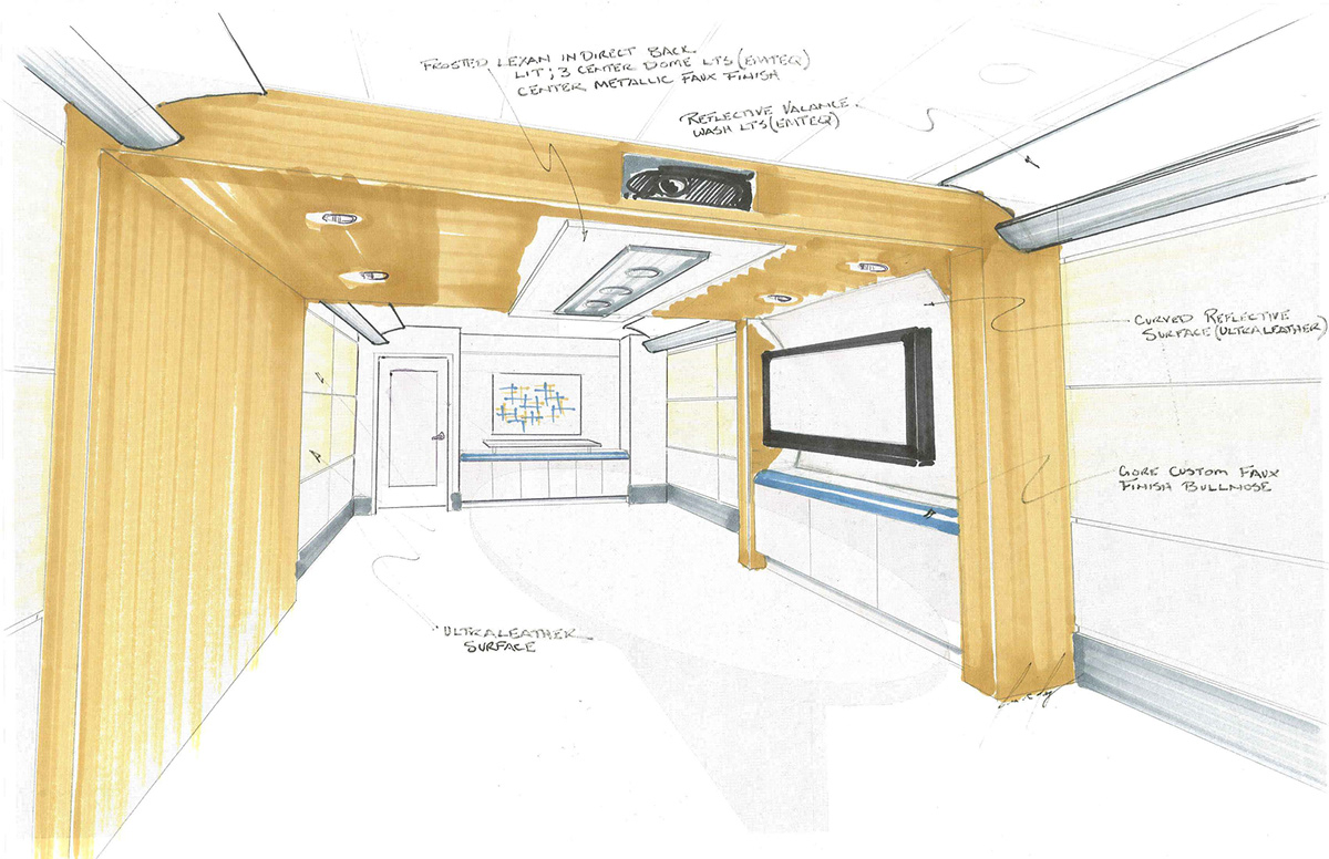 aviation interior concept sketches