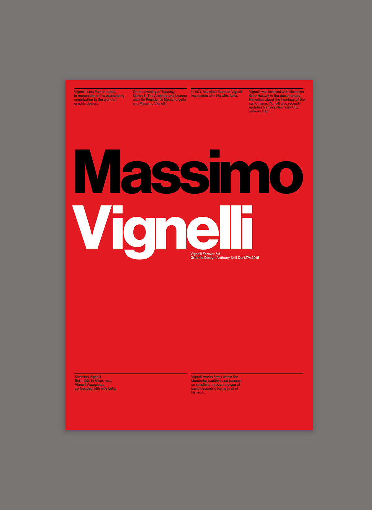 Vignelli Homage Poster Design neue haas grotesk print