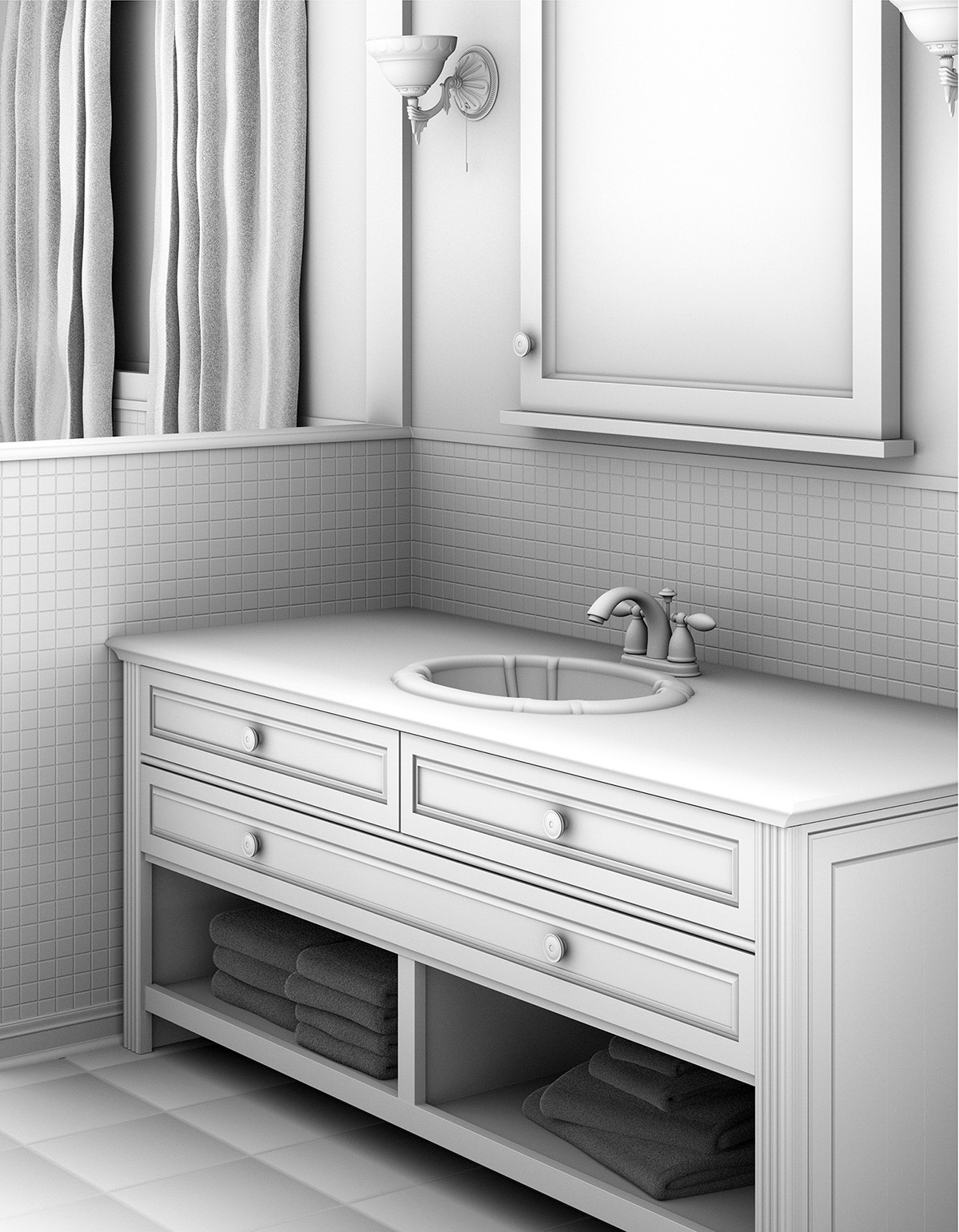 CGI counters bathroom kitchen bar