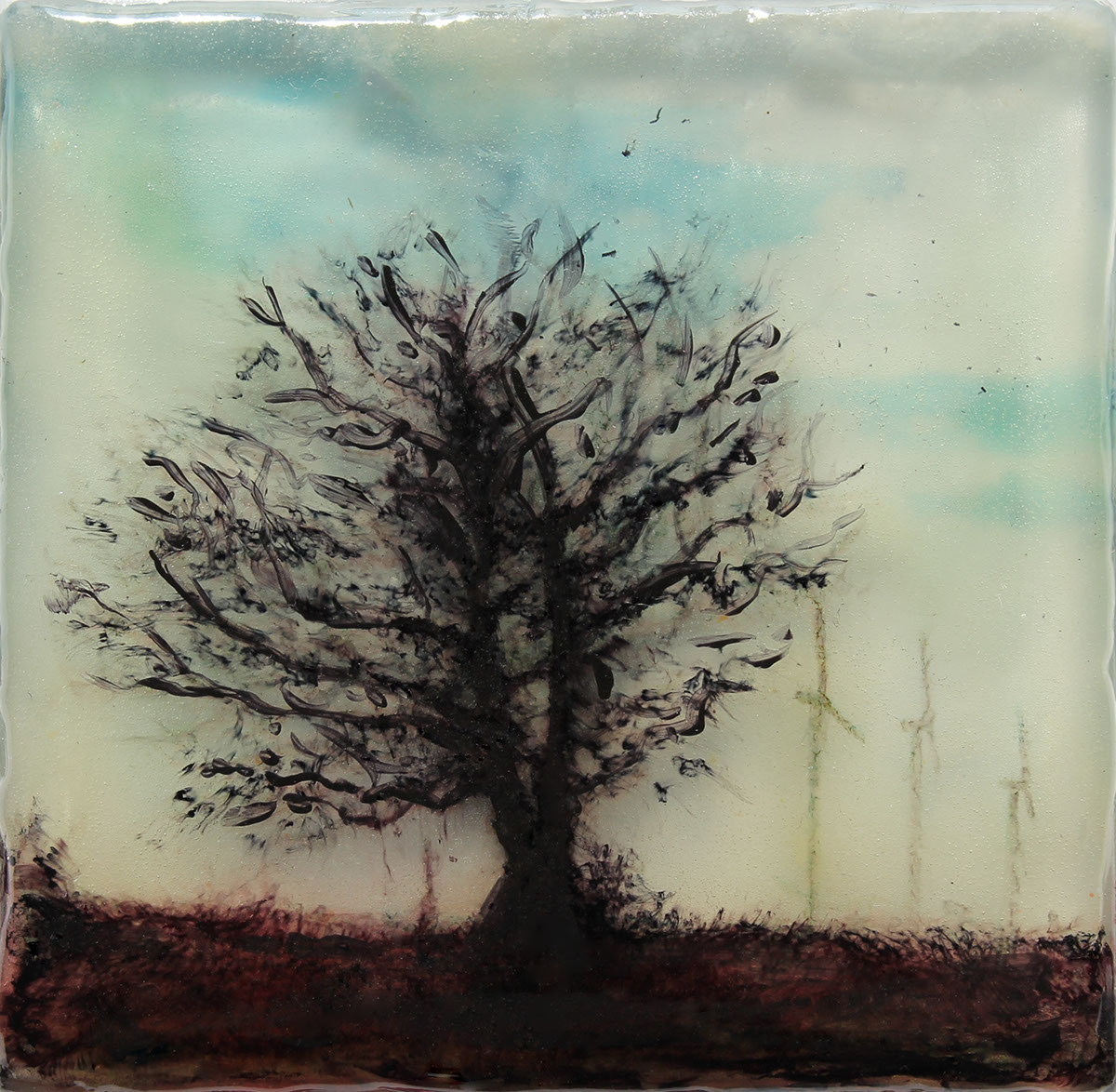 portrait figurative trees Landscape resin glass cardiff wales layered