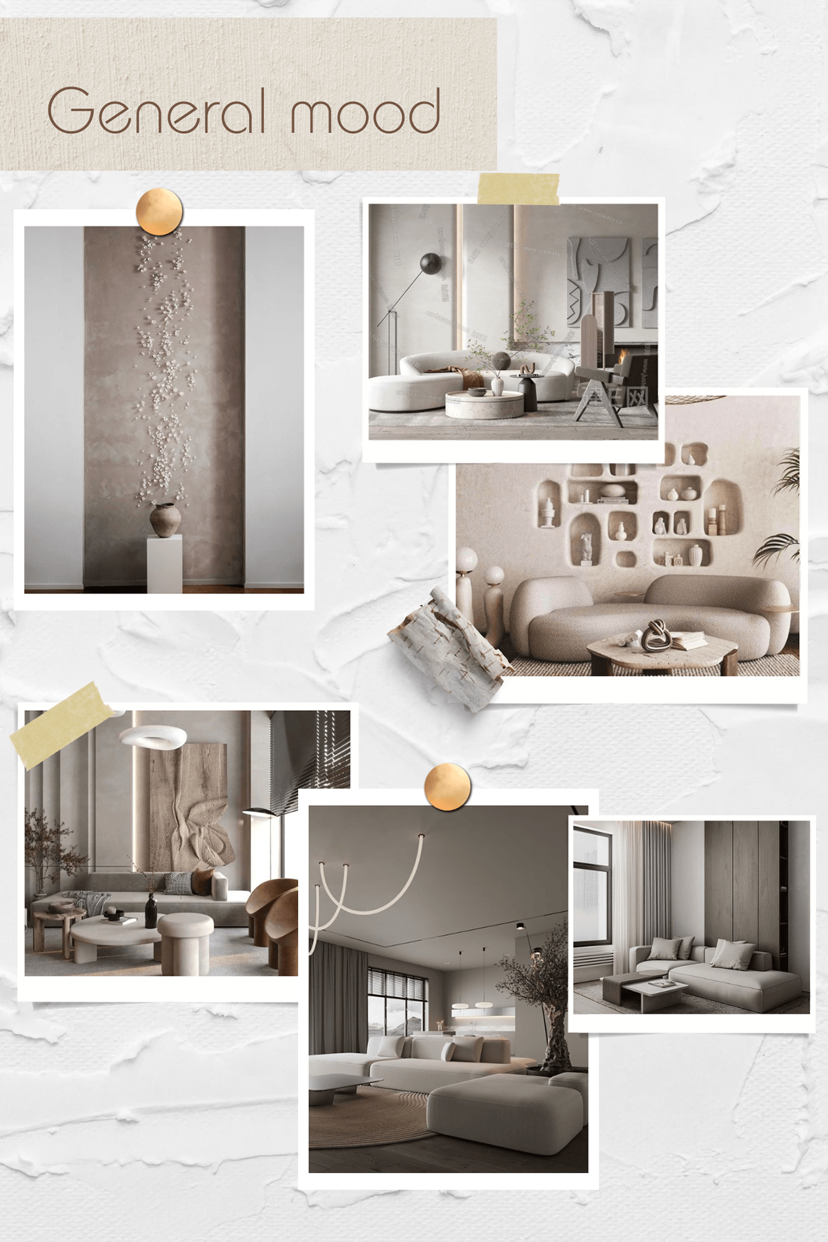 design interior design  moodboard collage FF&E furniture architecture art concept minimalist