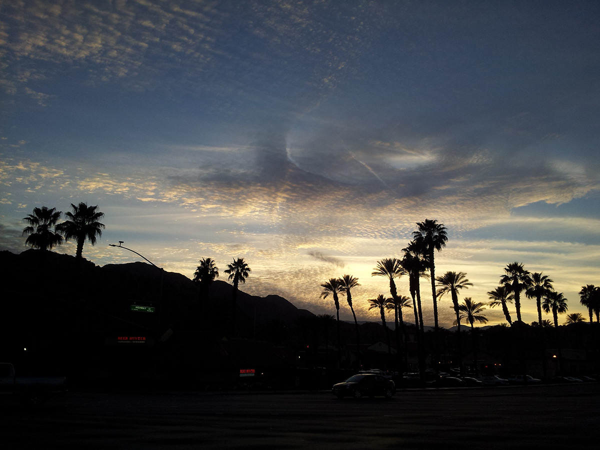 clouds skies Coachella valley Palm Trees