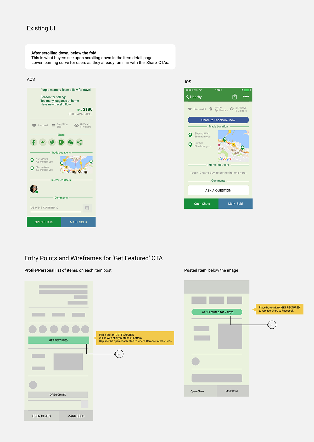 Bump Case Study Ecommerce feature Get Featured listing Promote Listing shopping app UI ux