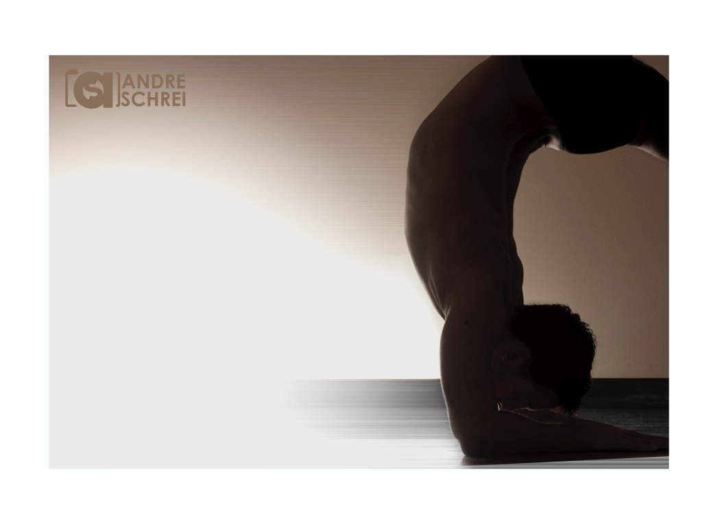 Yoga asana photo kamikaze male body muscle