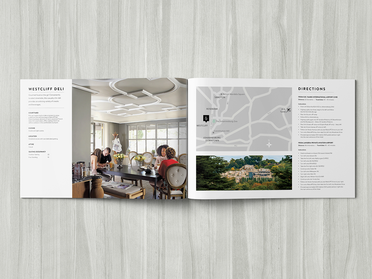 Four Seasons Hotel the westcliff venues brochure book design Layout editorial InDesign