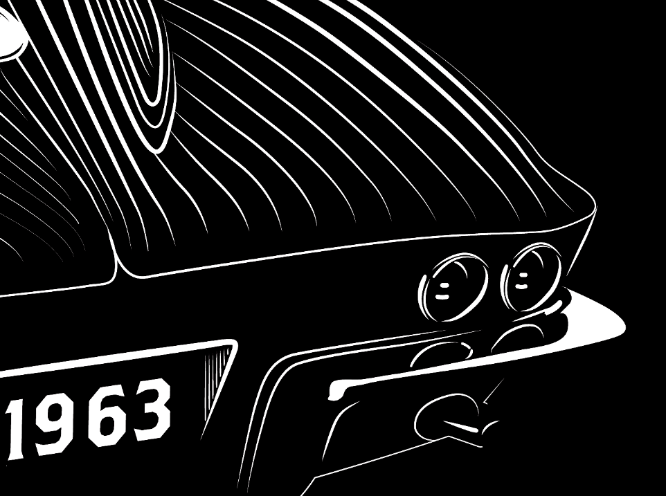 corvette car art illustration 1963