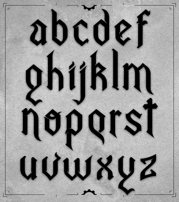 black dog font gothic goth metal