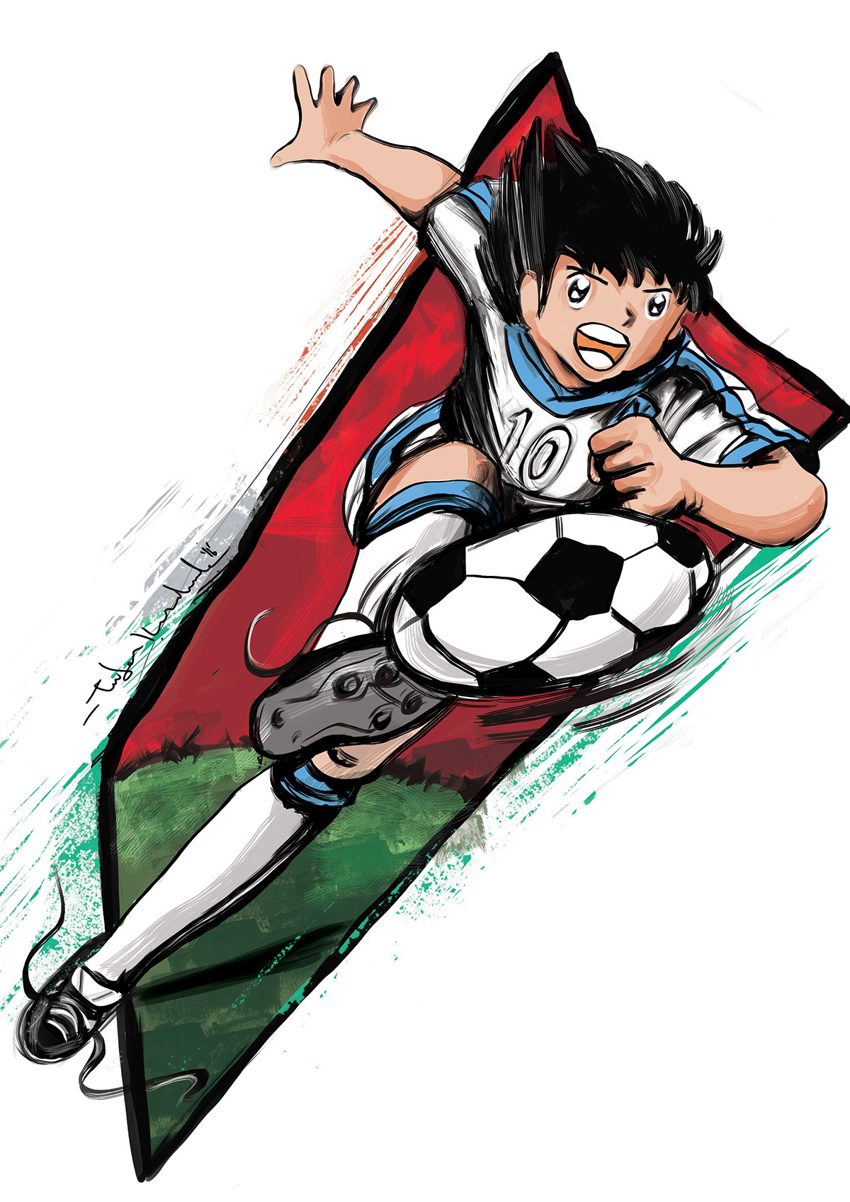 tsubasa captain japan football draw illustrations artwork artist digital ıllustratıon anime design graphic