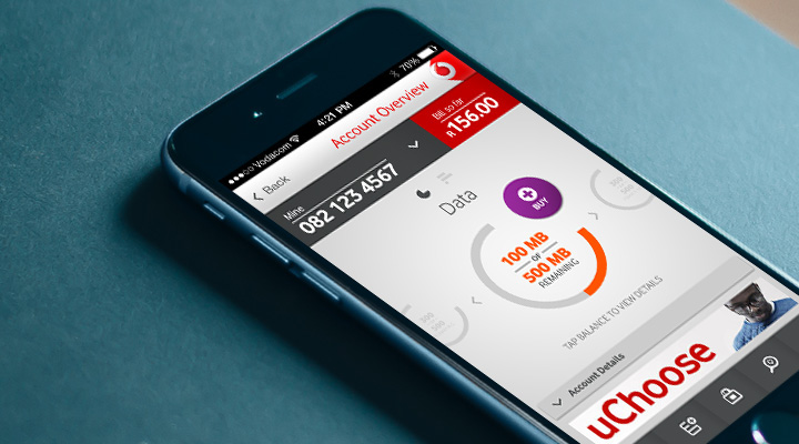 app design UI ux Vodacom app smartphone