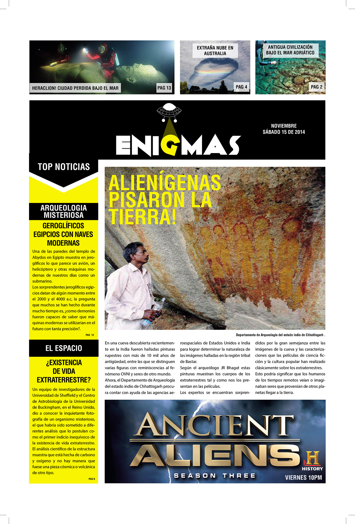 Enigmas newspaper OVNI