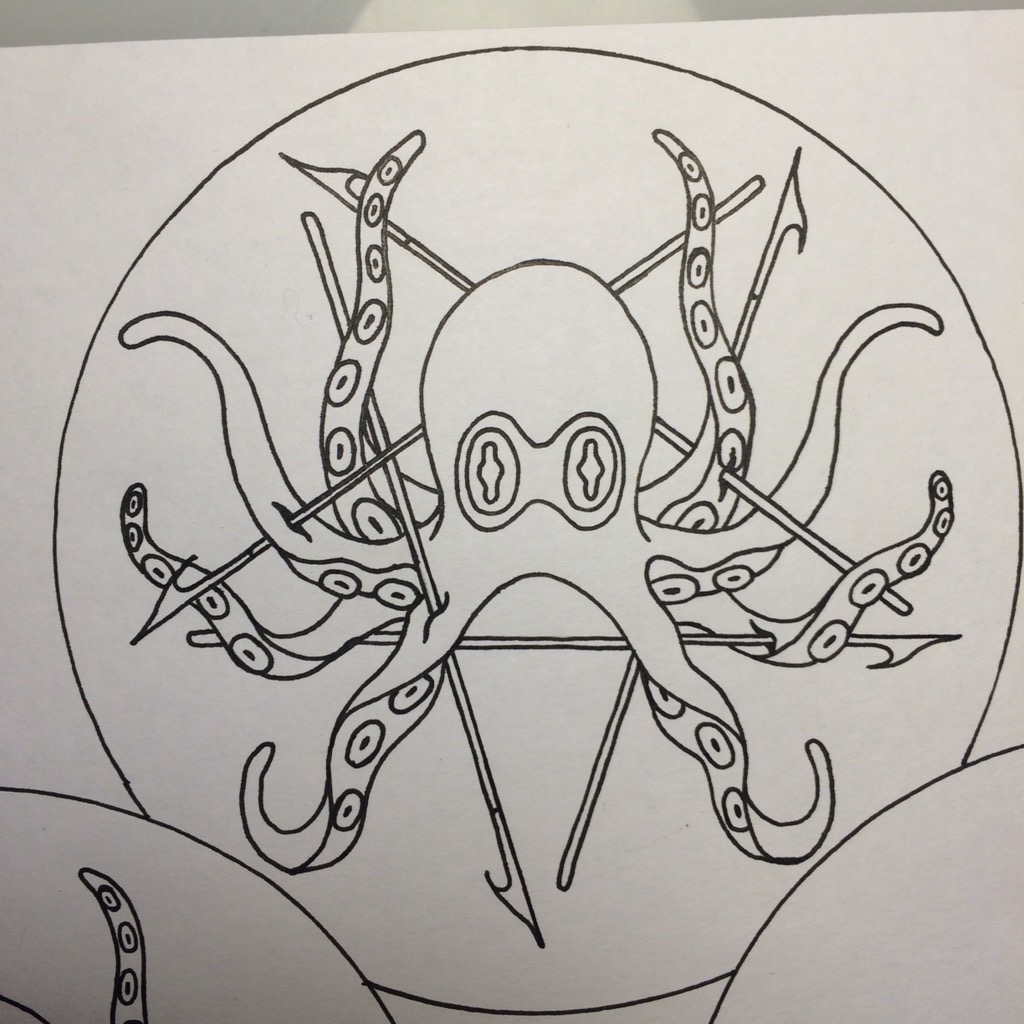 Razorcake punk octopus patch Sailorjerry