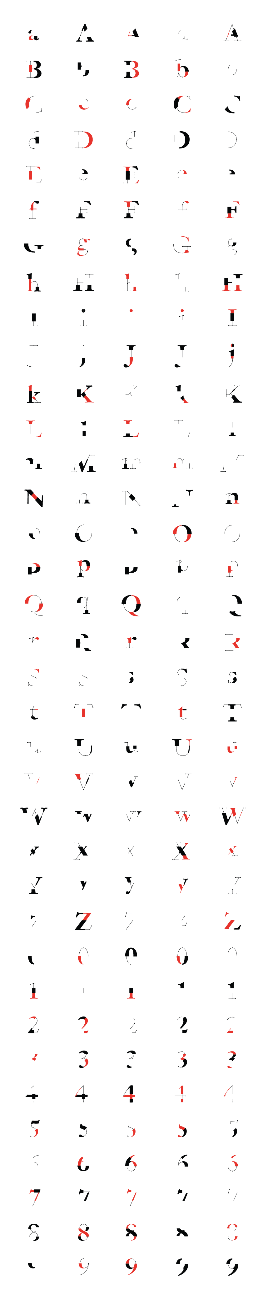 Adobe Portfolio type letter alphabet word Typeface font anatomy black red line uppercase lowercase number