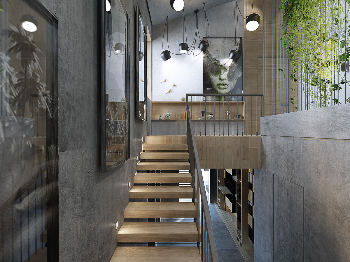 interior design greenery modern kitchen