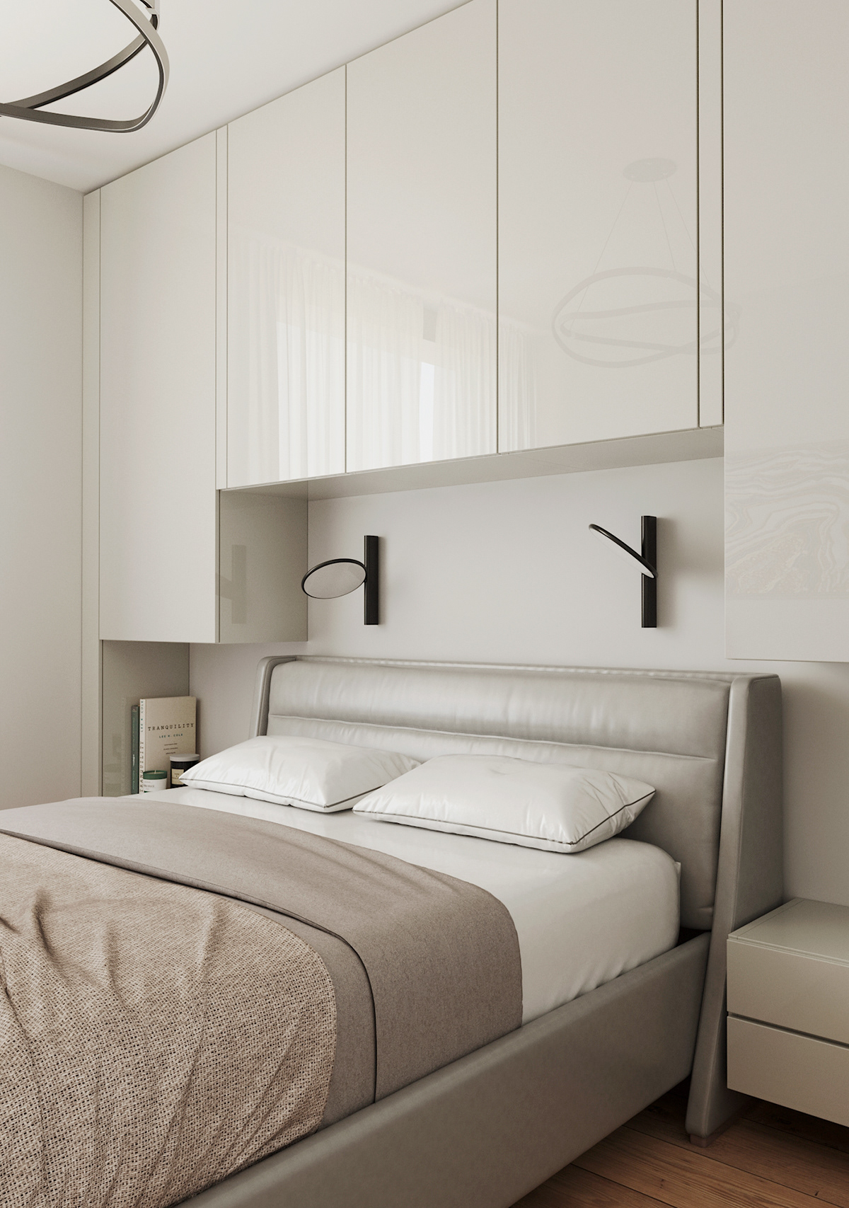 Визуализация спальни дизайн интерьера дизайн спальни маленькая спальня светлые  тона современная спальня
