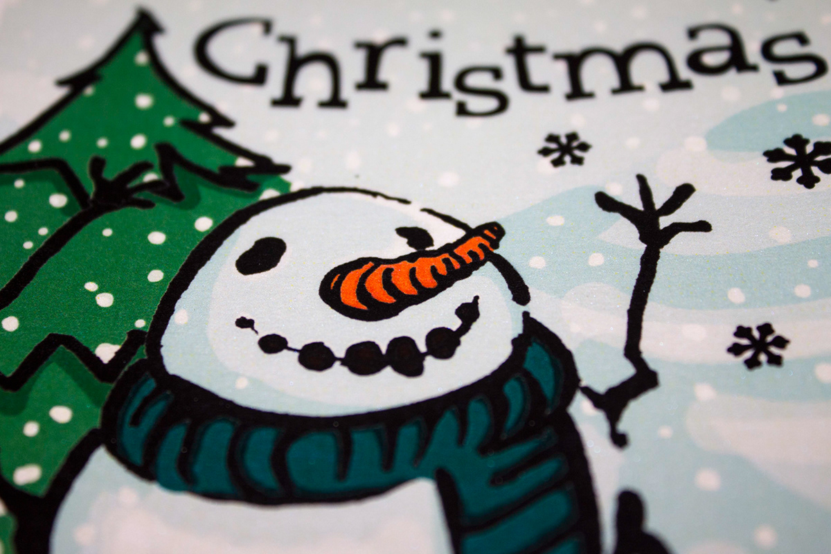 christmas card natal postal snow Snowmen