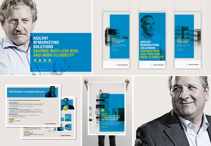 corporate identity positioning concept art direction Agilent remarketing solutions
