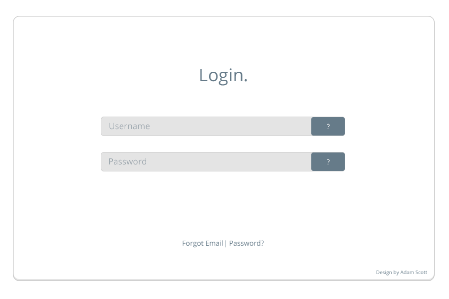 login page Interface design flat