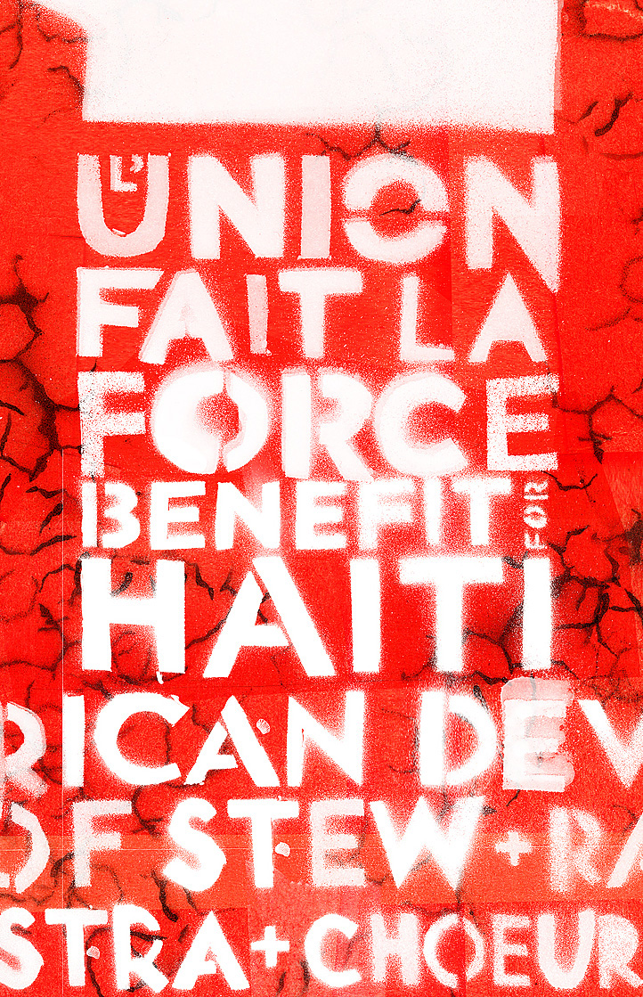 Benefit Concert poster Haiti stencil art